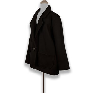 Womens Wool Coat Winter Coat Black Coat Oversize Coat Black Wool Coat Plus Size Women Warm Winter Coat Womens Overcoat Wool Coat image 7