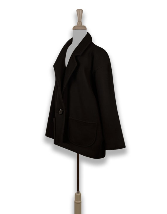 Womens Wool Coat- Winter Coat- Black Coat- Oversi… - image 7