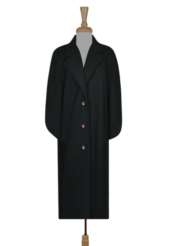 Women's Wool Coat- Maxi Coat- Long Coat- Dark Gre… - image 4