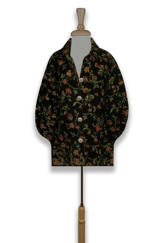 Vintage Tapestry Jacket- Tapestry Coat- Floral Ja… - image 6