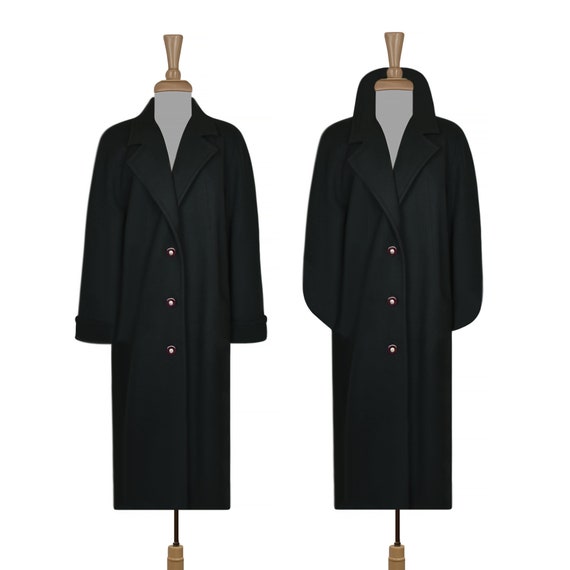 Women's Wool Coat- Maxi Coat- Long Coat- Dark Gre… - image 1