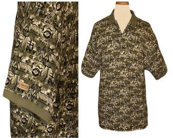Mens XL Tall Shirt- Mens Polo Shirt- Oversize Shirt- Tribal Shirt Men- Short Sleeve Shirt- Pullover Shirt- Mens Collar Shirt- Casual Shirt