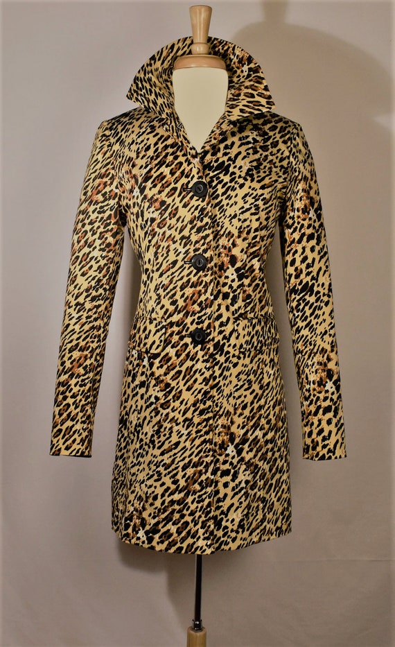 Leopard Print Coat- Long Coat- Animal Print Coat-… - image 4