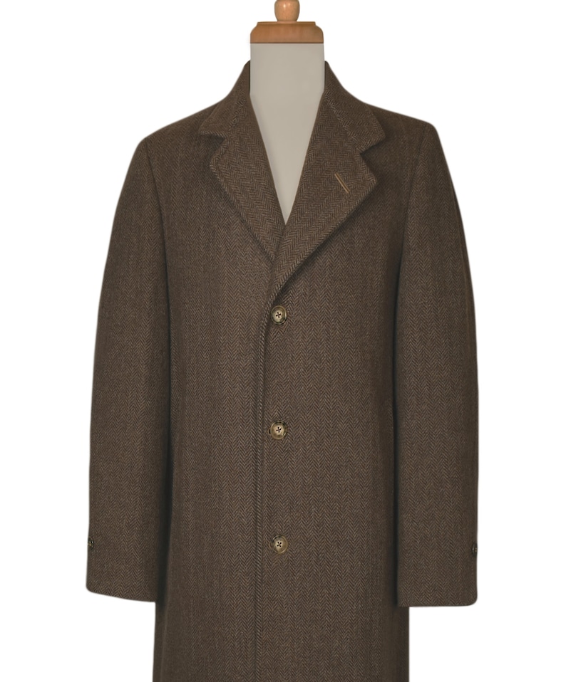 1940s Coat Mens Mens Vintage Coat Vintage Wool Coat Men's Long Coat Winter Coat Long Wool Coat Overcoat Men Brown Vintage Overcoat image 8