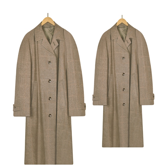 Mens Wool Coat- Long Coat- Mens Winter Coat- Long