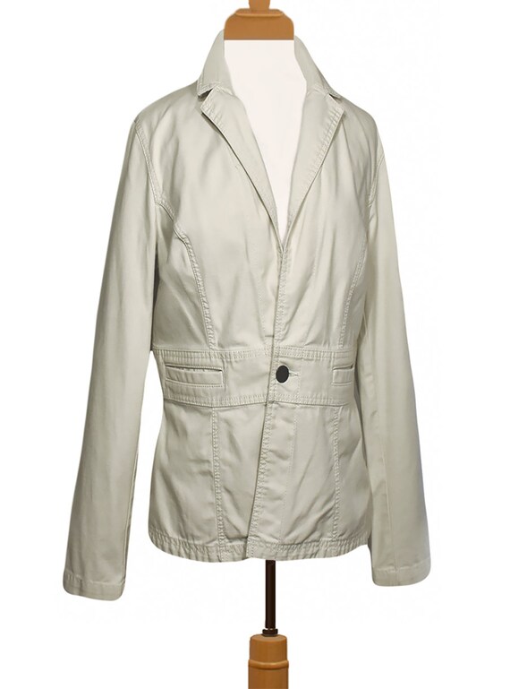 Women's White Jacket- White Jean Jacket- White Co… - image 3