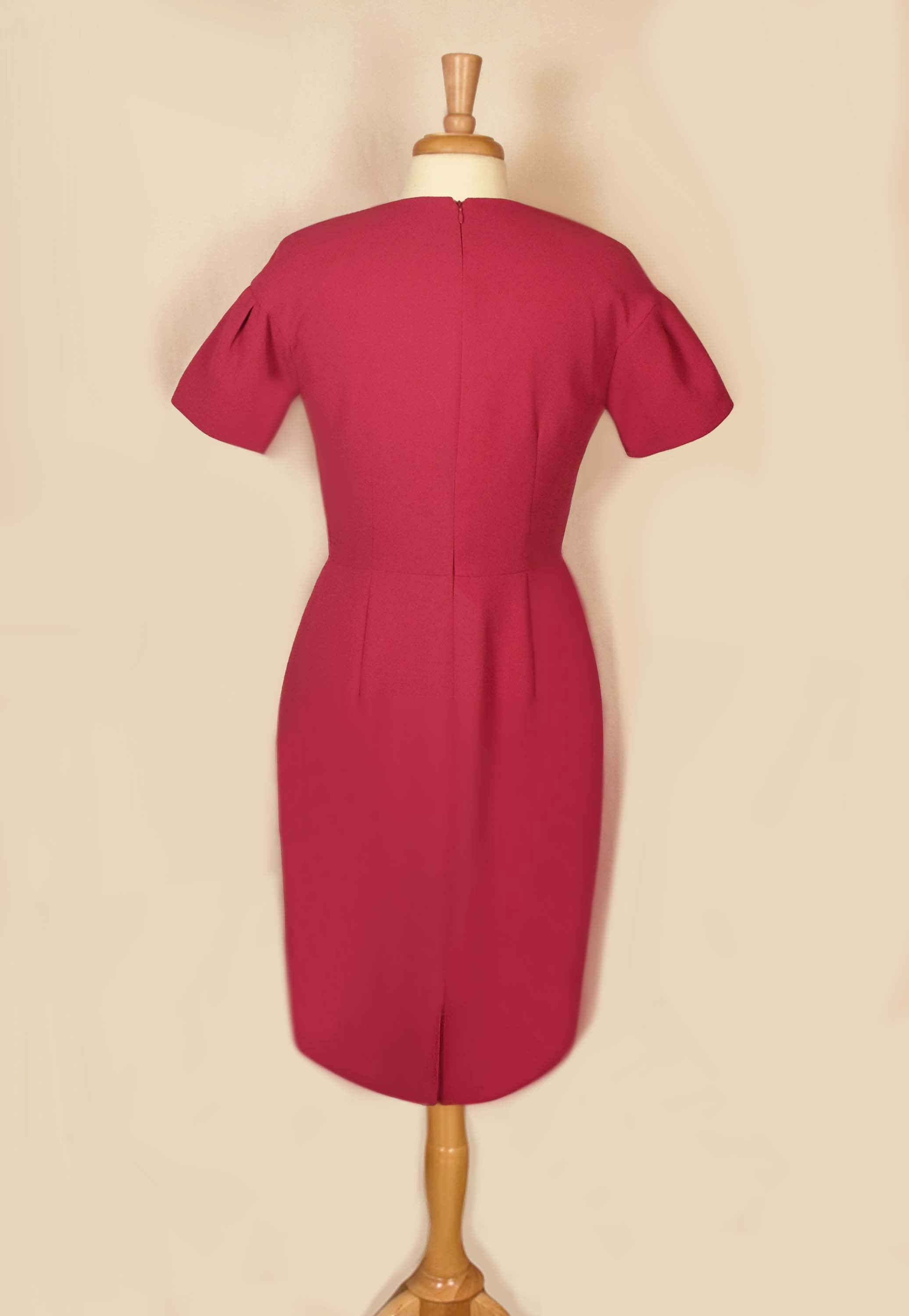 Calvin Klein Pink Dress- Womens Pink Dress- Hot Pink Dress- Pink Fitted  Dress- Pink Summer Dress- Sexy Hot Pink Dress With Sleeves- 8 - Etsy