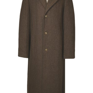 1940s Coat Mens Mens Vintage Coat Vintage Wool Coat Men's Long Coat Winter Coat Long Wool Coat Overcoat Men Brown Vintage Overcoat image 2