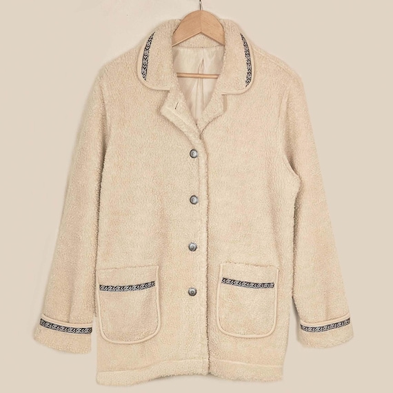 Womens Sherpa Coat- White Sherpa Jacket- Warm She… - image 1