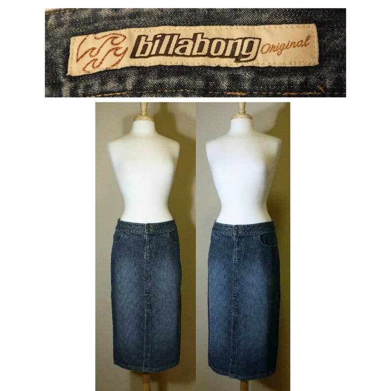 Jean Skirt Long Jean Skirt Denim Skirt Long Denim Skirt Denim Maxi Skirt Blue Jean Skirt Billabong Vintage SurferGirl Surfer Clothes image 6