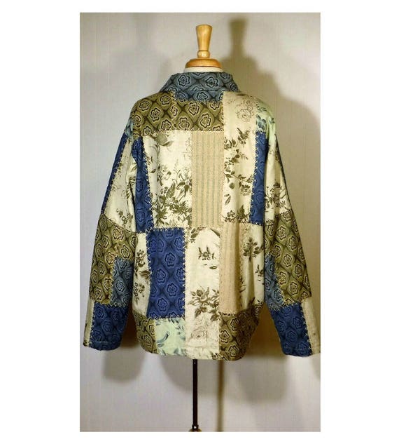 Vintage Patchwork Jacket- Women's Coat- Patchwork… - image 4