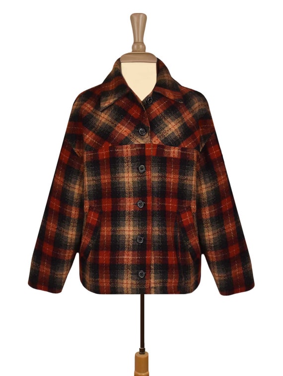 Maurices Plaid Jacket- Womens Plaid Coat- Wool Ch… - image 7