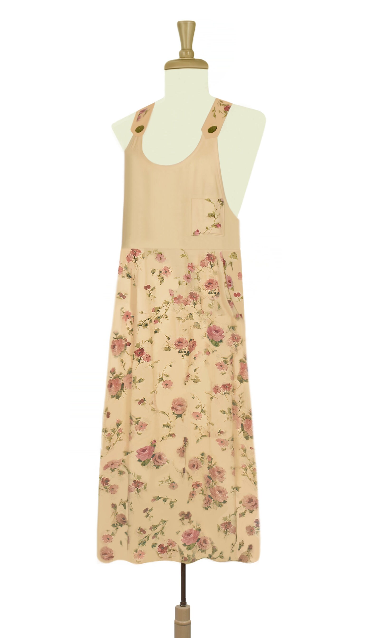Coldwater Creek Dress- Floral Linen Dress- Strappy Flower Dress- Coldwater  Creek Linen Dress Apricot Floral Midi Dress- Petite Sundress - Etsy