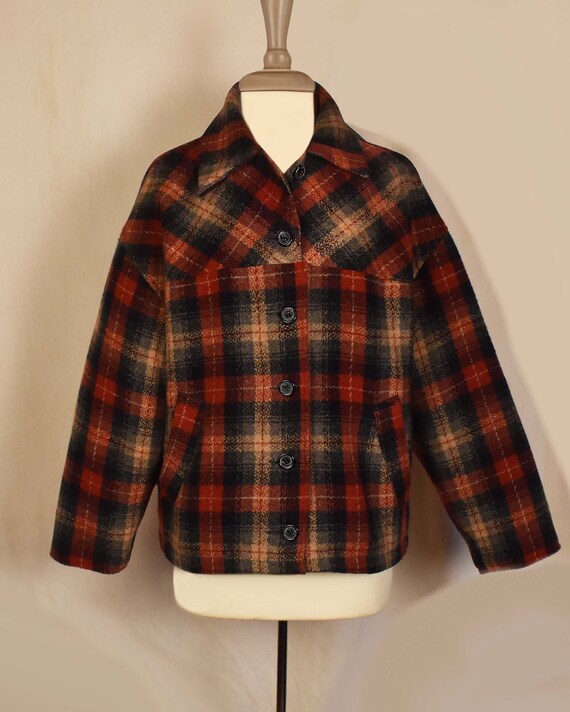 Maurices Plaid Jacket- Womens Plaid Coat- Wool Ch… - image 2