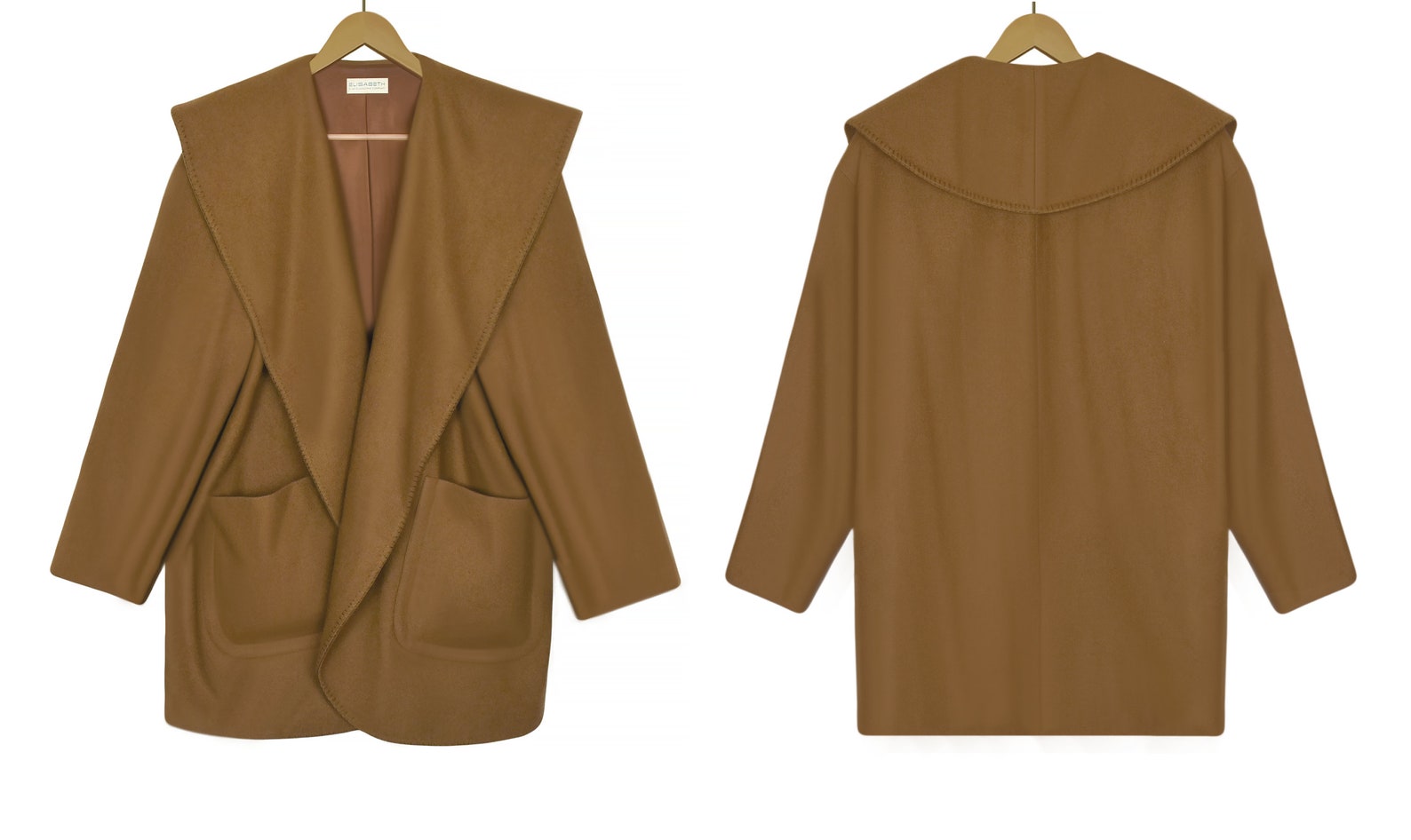 shawl collar wrap coat wool