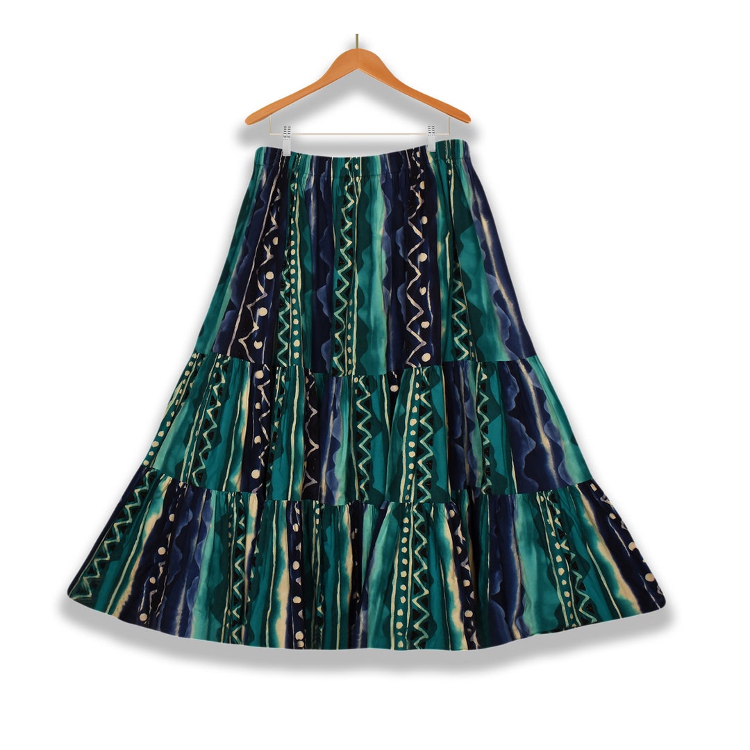 スカート 80s brown native pattern long skirt Native American Style Skirt, Tribal Panel Skirt, Native