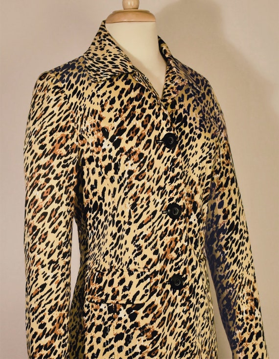 Leopard Print Coat- Long Coat- Animal Print Coat-… - image 9