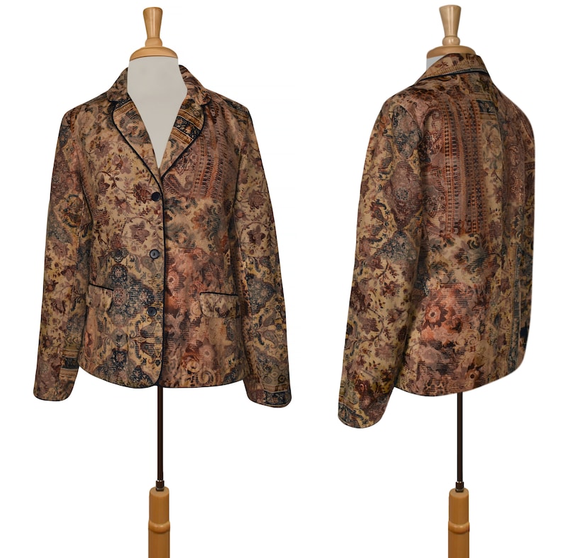 Womens Tapestry Jacket Hippie Jacket Boho Jacket Floral Etsy