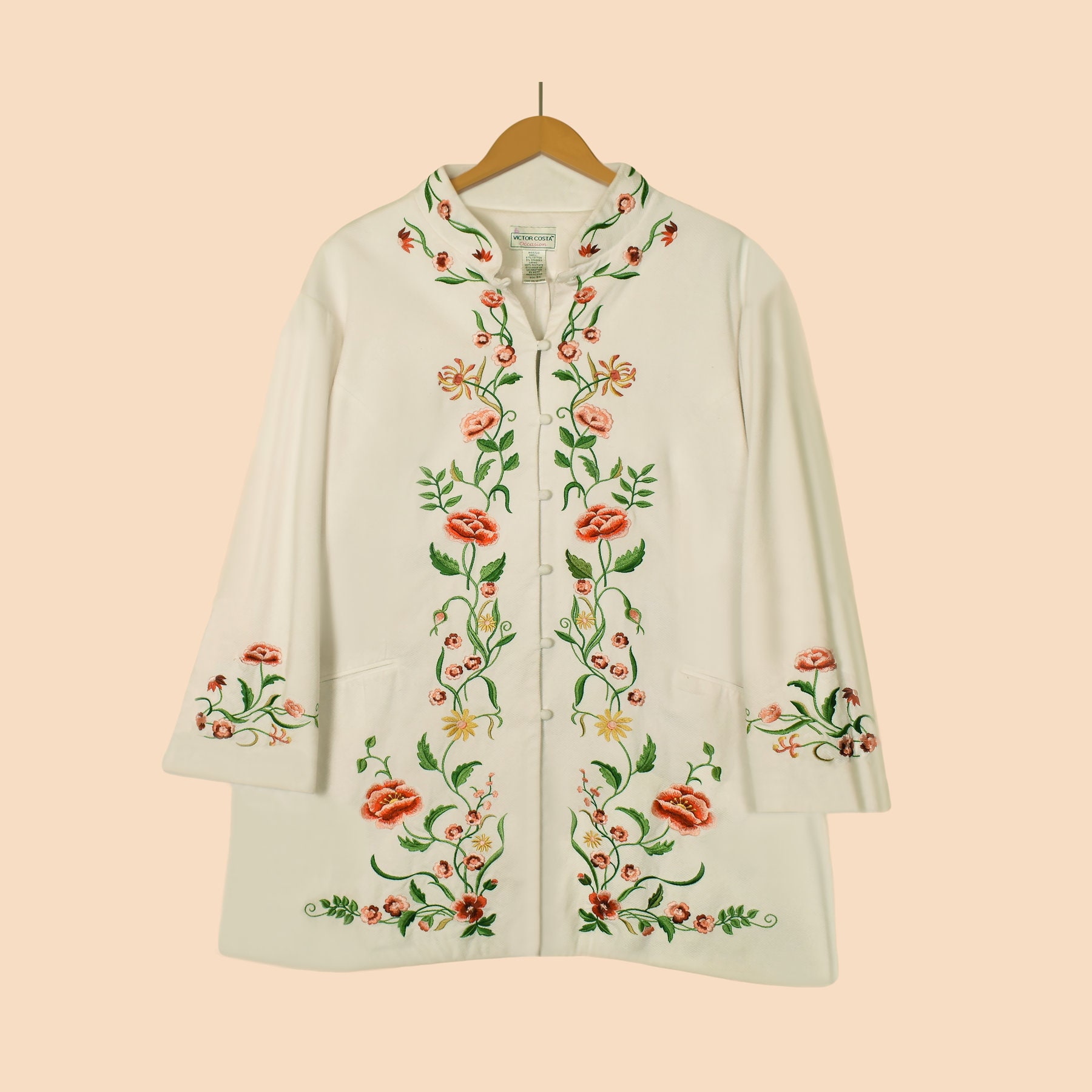 plus size embroidered coat