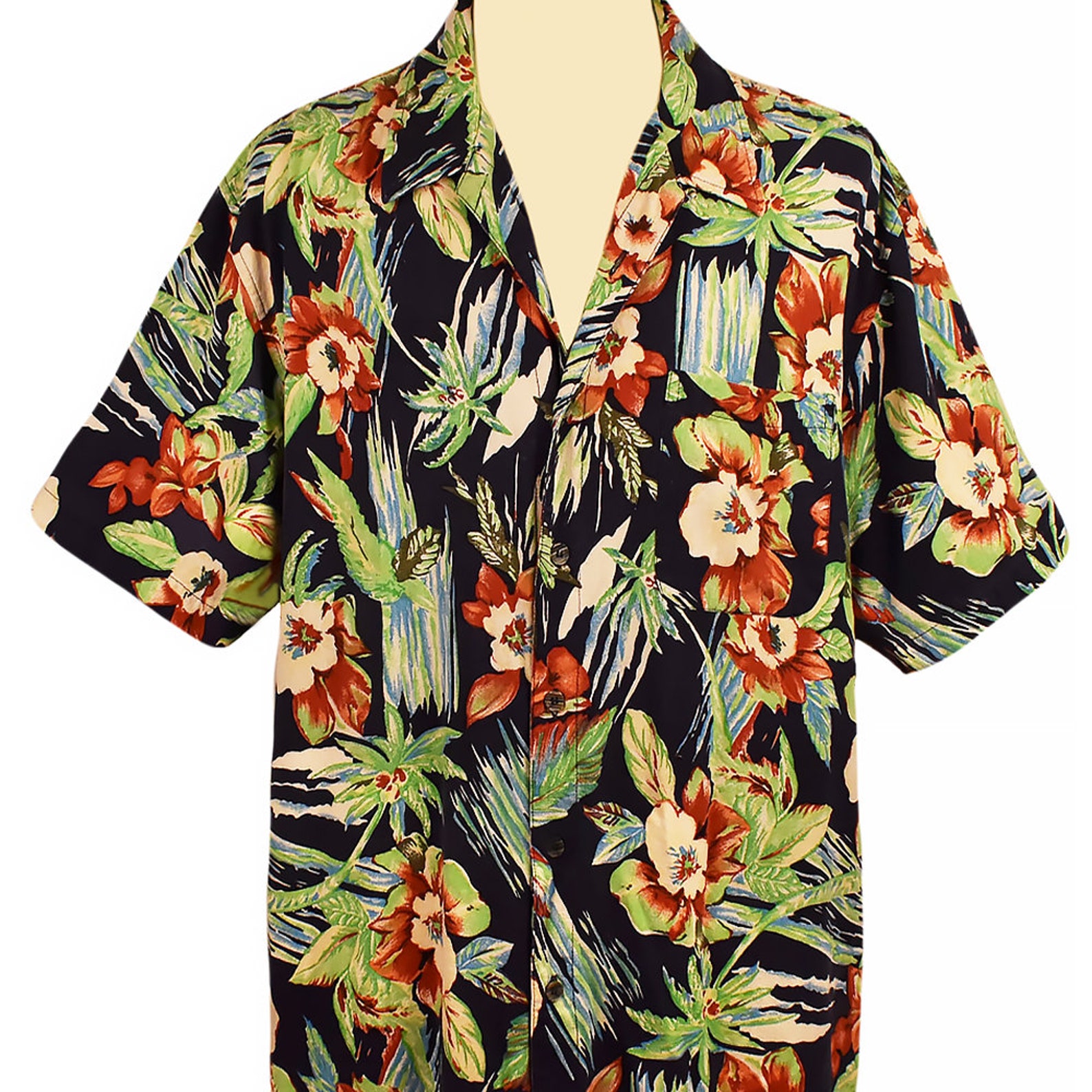 Mens Hawaiian Shirt Oversized Shirt Men Plus Size Men Tropical Pure ...