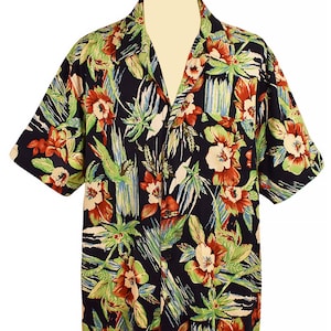 Mens Silk Hawaiian Shirt- Retro Hawaiian Shirt Mens Big and Tall Hawaiian Shirt Plus Size Hawaiian Shirts for Men XXL Silk Hawaiian Shirt