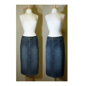 Jean Skirt Long Jean Skirt Denim Skirt Long Denim Skirt Denim Maxi Skirt Blue Jean Skirt Billabong Vintage SurferGirl Surfer Clothes image 1