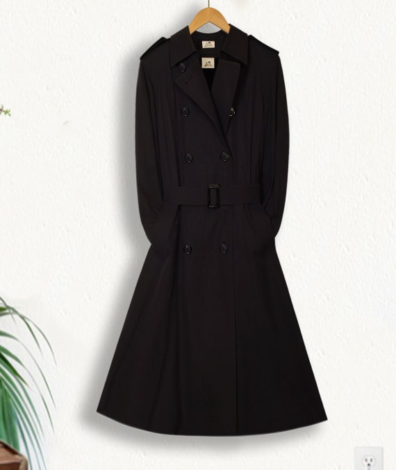 Winter Coat- Black Trench Coat- Long Black Coat- … - image 8