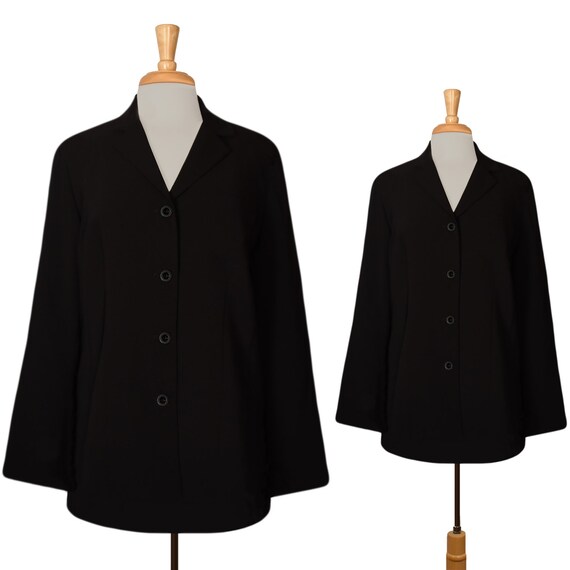 Women's Black Jacket- Simple Black Jacket- Black C