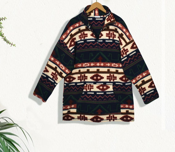 Womens Pullover- Plus Size Pullover- Fleece Pullover- Sherpa Pullover- Tribal Pullover- Southwestern Pullover View 3