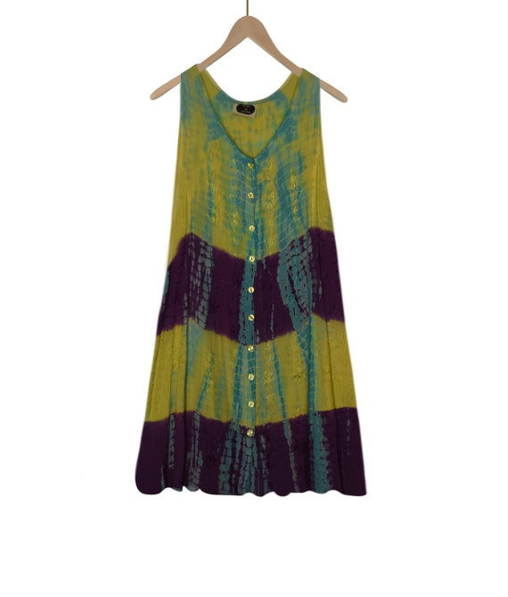 Vintage Boho Hippie Dress- Embroidered Dress- Tan… - image 3