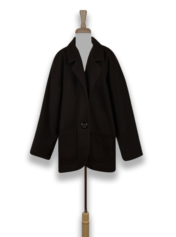 Womens Wool Coat- Winter Coat- Black Coat- Oversi… - image 3