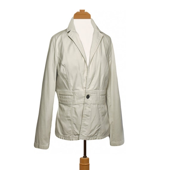 Women's White Jacket- White Jean Jacket- White Co… - image 1