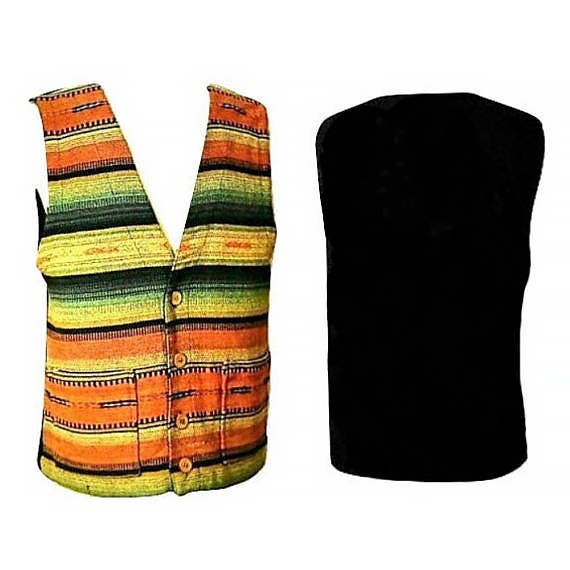 Vintage Aha! Vest- Ethnic Woven Bohemian Hippie V… - image 4