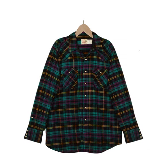 Mens Flannel Shirt- Plaid Shirt- Mens Western Shir