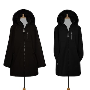 Calvin Klein Black Parka- Womens Black Coat with Fur Hood- Black Fur Lined Coat with Hood- Calvin Klein Black Winter Coat with Fur Hood 1X