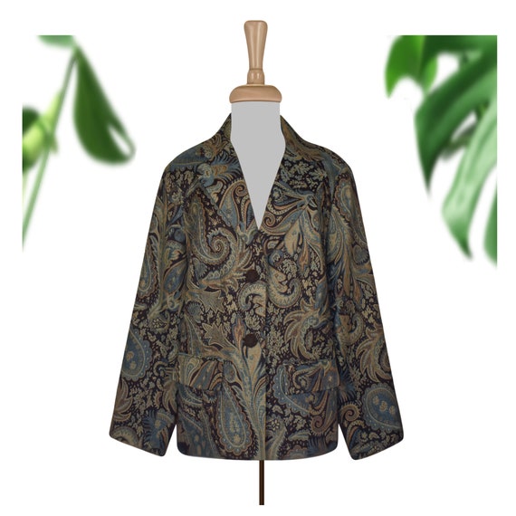 Vintage Tapestry Jacket- Tapestry Coat- Paisley Ja