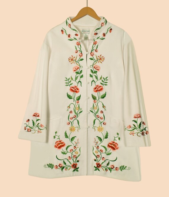 plus size embroidered coat