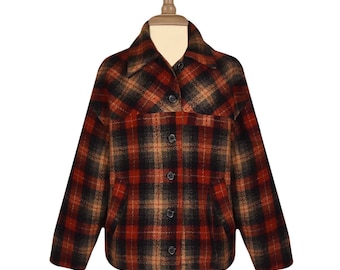 Maurices Plaid Jacket- Womens Plaid Coat- Wool Check Jacket- Checkered Coat- Plaid Wool Shirt Jacket- Maurices Jacket for Women- Plaid Coat