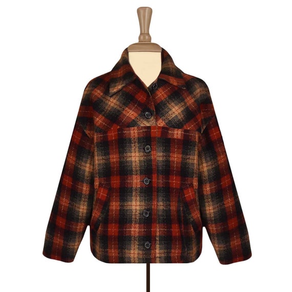 Maurices Plaid Jacket- Womens Plaid Coat- Wool Ch… - image 1