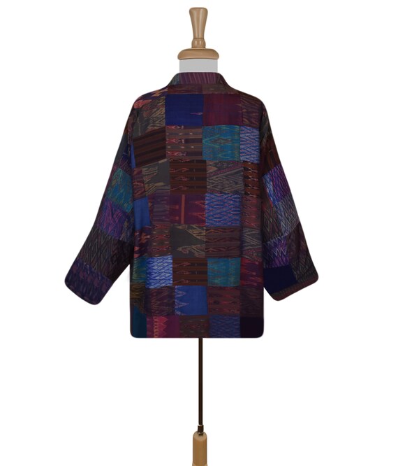Silk Kimono Jacket Womens, Patchwork Jacket, Plus… - image 8