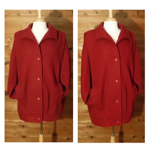 Red Wool Coat- Red Jacket Women- Winter Coat- Red Winter Coat- Winter Jacket- Plus Size Coat- Oversize Coat- Red Overcoat- Wool Coat Women