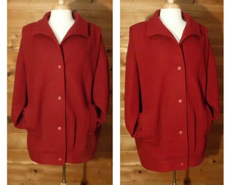 Red Wool Coat- Red Jacket Women- Winter Coat- Red Winter Coat- Winter Jacket- Plus Size Coat- Oversize Coat- Red Overcoat- Wool Coat Women