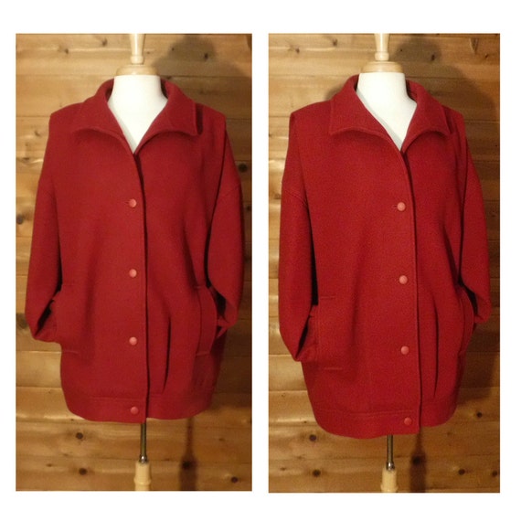 Red Wool Coat- Red Jacket Women- Winter Coat- Red