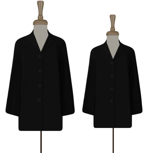 Women's Black Jacket- Simple Black Jacket- Black C