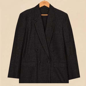 Vintage Marcel Lassance Paris Coat- Womens 80s Coat- Wool Mohair Coat- Womens Wool Suit Jacket- 80s Designer Coat- Made in France