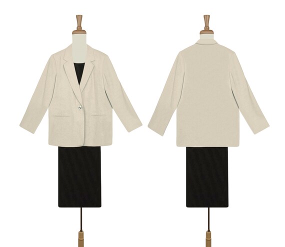 Womens Blazer- Beige Jacket- Vintage Blazer- Wome… - image 4