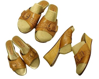 Cloudwalkers Sandals- Womens Size 12 Sandals- Brazilian Sandals- Wicker Wedge Sandals- Platform Sandals Size 12- Platform Mule Sandals