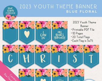 2023 YW Youth Theme Banner, Young Women, LDS, 2023, All Things in Christ, Printable PDF File, Digital Download