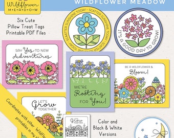 LDS Young Women Girls Camp Pillow Treats Tags & Ideas, Wildflower Meadow Pack 2, Printable PDF Files [Digital Download]