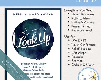 LDS Relief Society Event Pack: Look Up [Digital Download] Posters & Invitations, Activity Ideas and More!